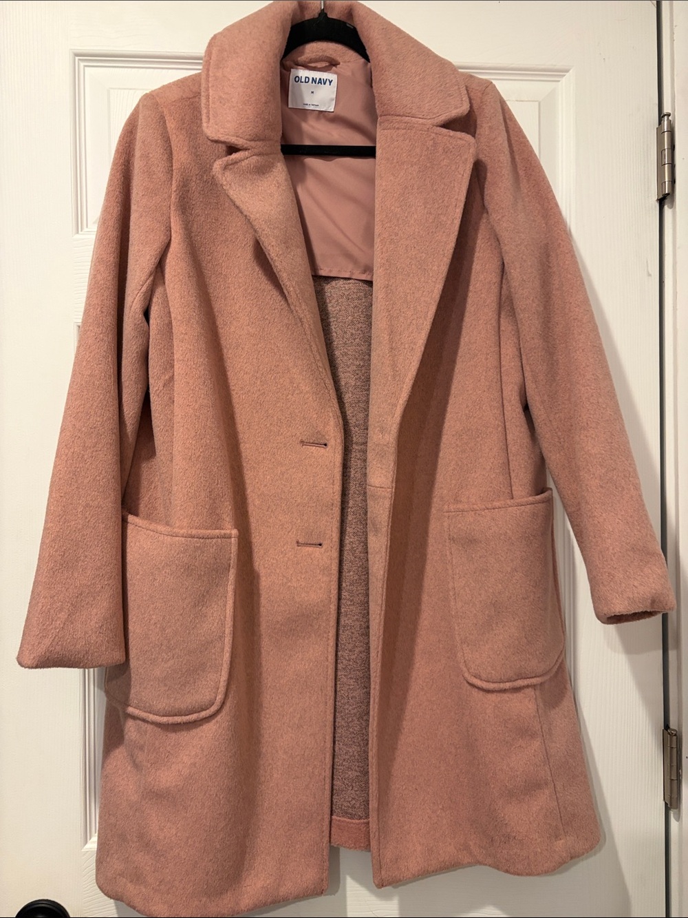 Old Navy Dusty Rose Wool-Blend Trench Coat